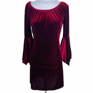 2B Together Oxblood Red Medieval Velvet Dress Bell